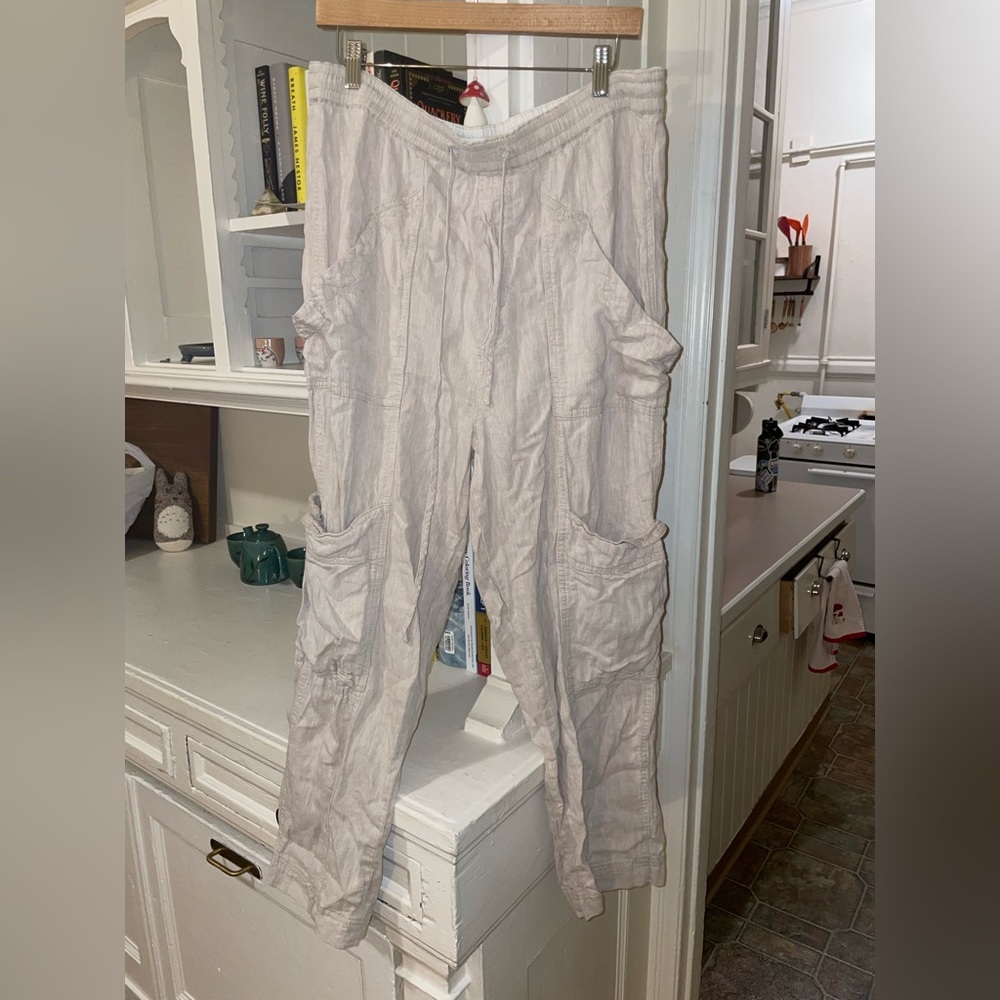 Free people cream cargo pants - Size L